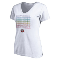 Montreal Canadiens Women's City Pride V-Neck T-Shirt - White T-shirts
