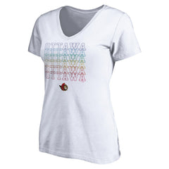 Ottawa Senators Women's City Pride V-Neck T-Shirt - White T-shirts