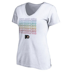 Philadelphia Flyers Women's City Pride V-Neck T-Shirt - White T-shirts