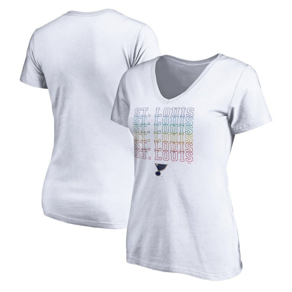 St. Louis Blues Women's City Pride V-Neck T-Shirt - White T-shirts