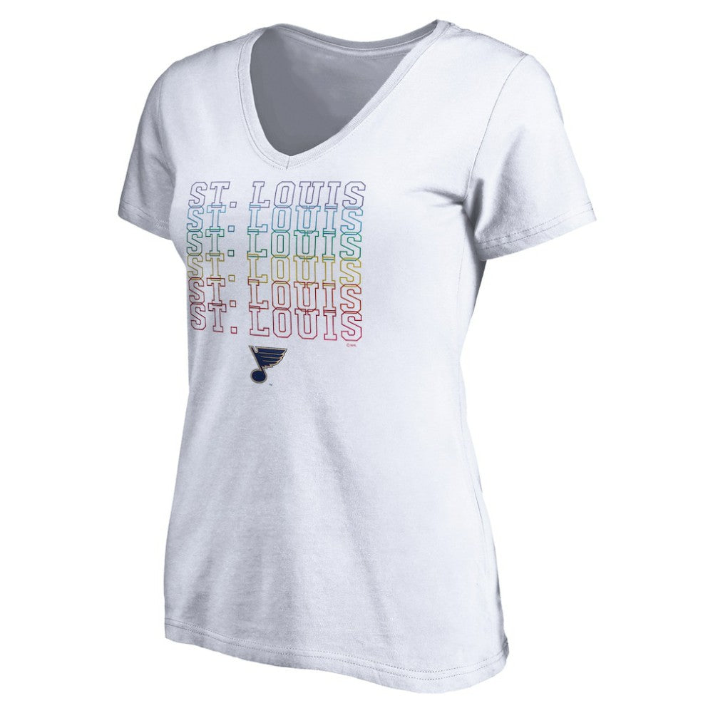 St. Louis Blues Women's City Pride V-Neck T-Shirt - White T-shirts
