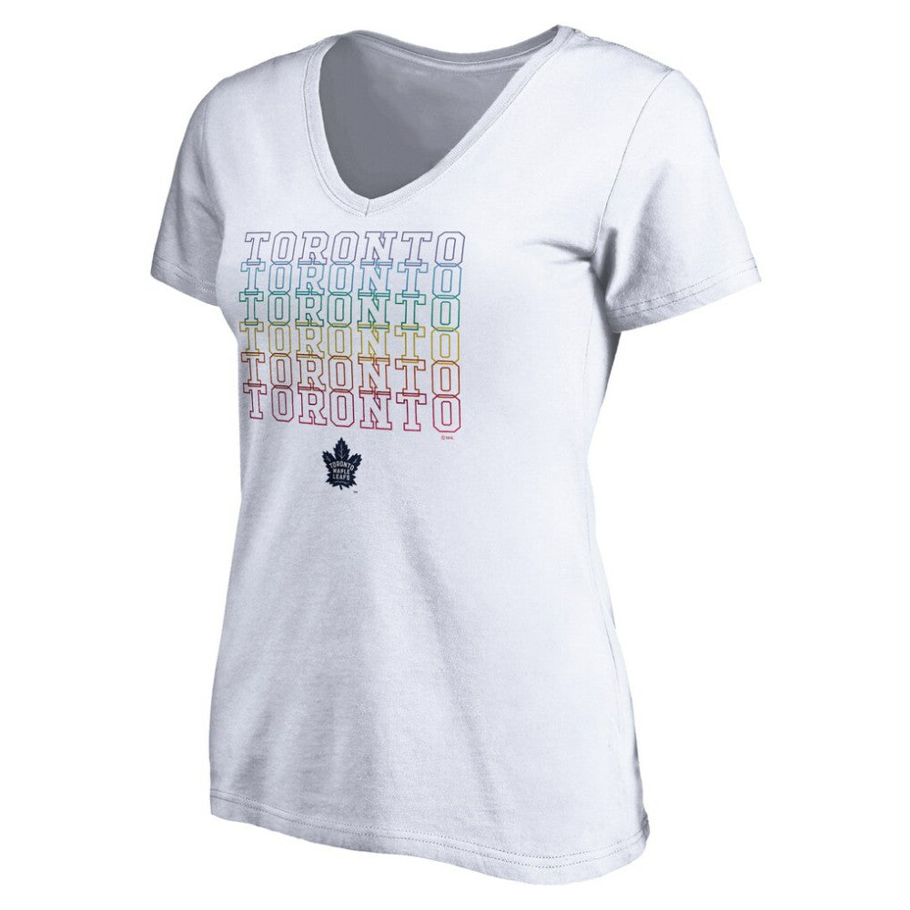 Toronto Maple Leafs Women's City Pride V-Neck T-Shirt - White T-shirts