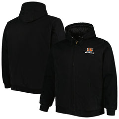 Cincinnati Bengals Dunbrooke Big & Tall Dakota Canvas Hoodie Full-Zip Jacket - Black online