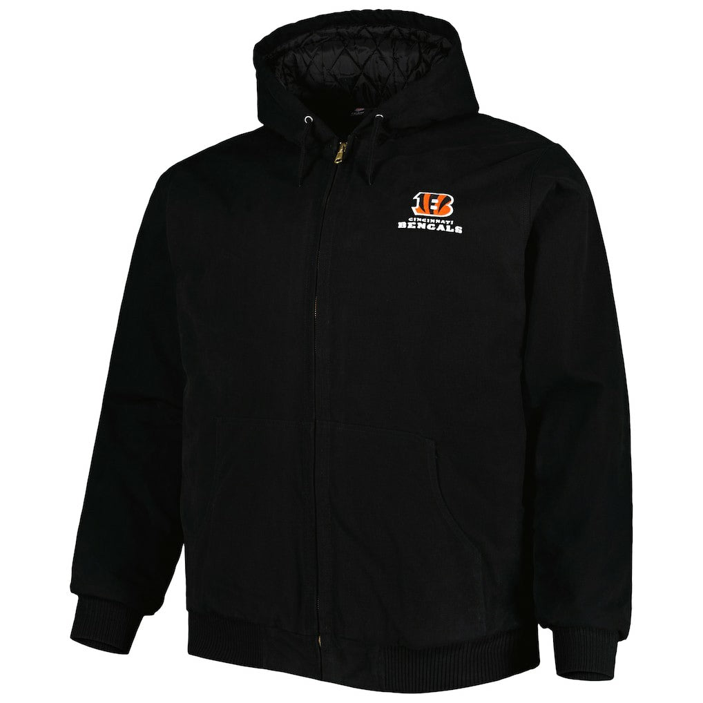 Cincinnati Bengals Dunbrooke Big & Tall Dakota Canvas Hoodie Full-Zip Jacket - Black online