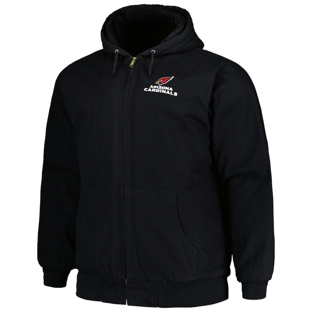 Arizona Cardinals Dunbrooke Big & Tall Dakota Canvas Hoodie Full-Zip Jacket - Black outlet