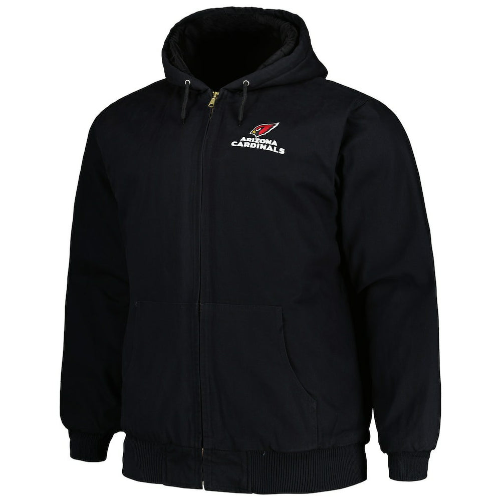 Arizona Cardinals Dunbrooke Big & Tall Dakota Canvas Hoodie Full-Zip Jacket - Black outlet
