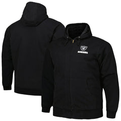 Las Vegas Raiders Dunbrooke Big & Tall Dakota Canvas Hoodie Full-Zip Jacket - Black online