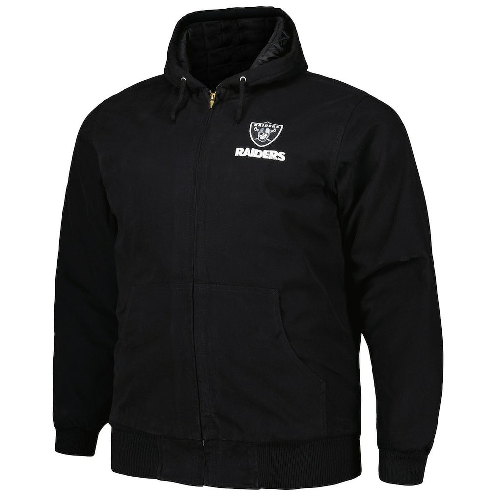 Las Vegas Raiders Dunbrooke Big & Tall Dakota Canvas Hoodie Full-Zip Jacket - Black online