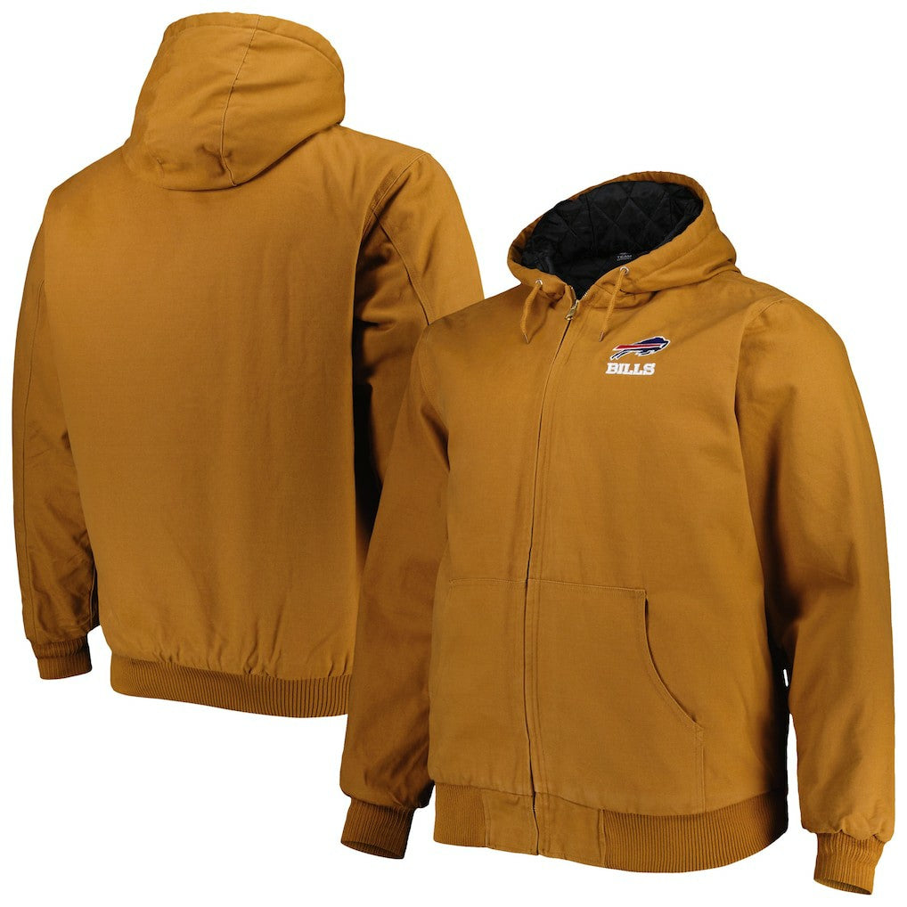 Buffalo Bills Dunbrooke Big & Tall Dakota Canvas Hoodie Full-Zip Jacket - Tan cheap