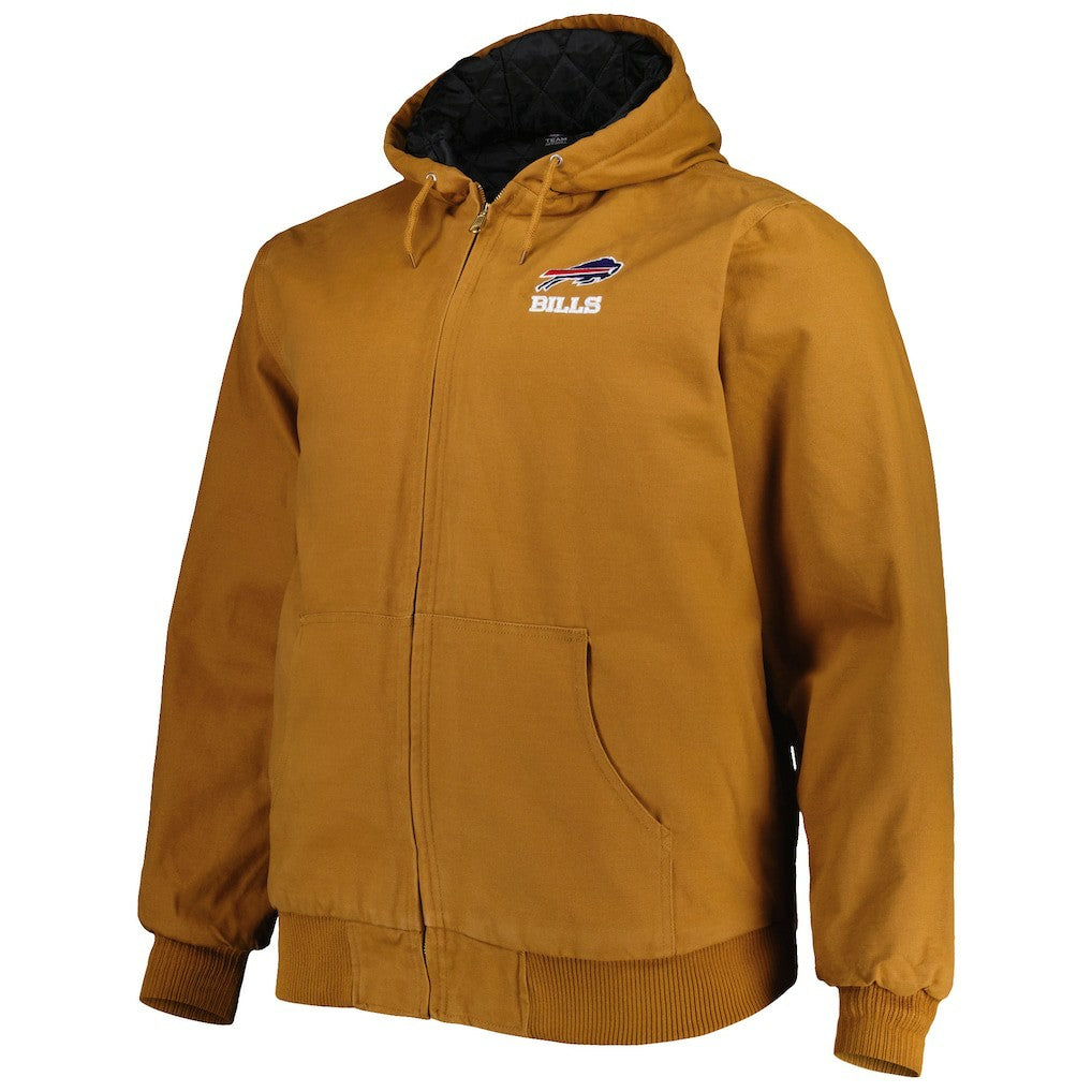 Buffalo Bills Dunbrooke Big & Tall Dakota Canvas Hoodie Full-Zip Jacket - Tan cheap