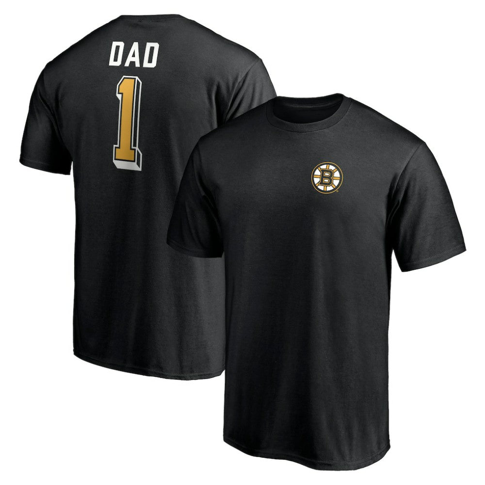 Boston Bruins Number One Dad Logo T-Shirt - Black T-shirts