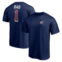 Columbus Blue Jackets Number One Dad Logo T-Shirt - Navy T-shirts