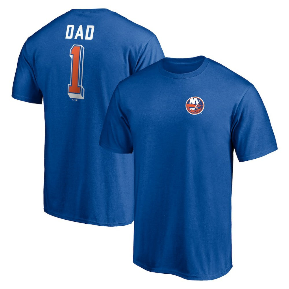 New York Islanders Number One Dad Logo T-Shirt - Royal T-shirts