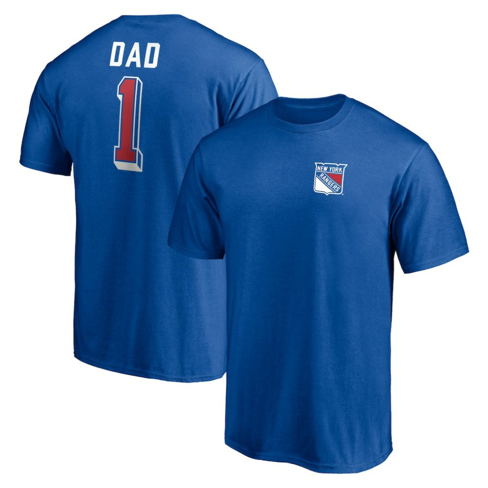 New York Rangers Number One Dad Logo T-Shirt - Royal T-shirts