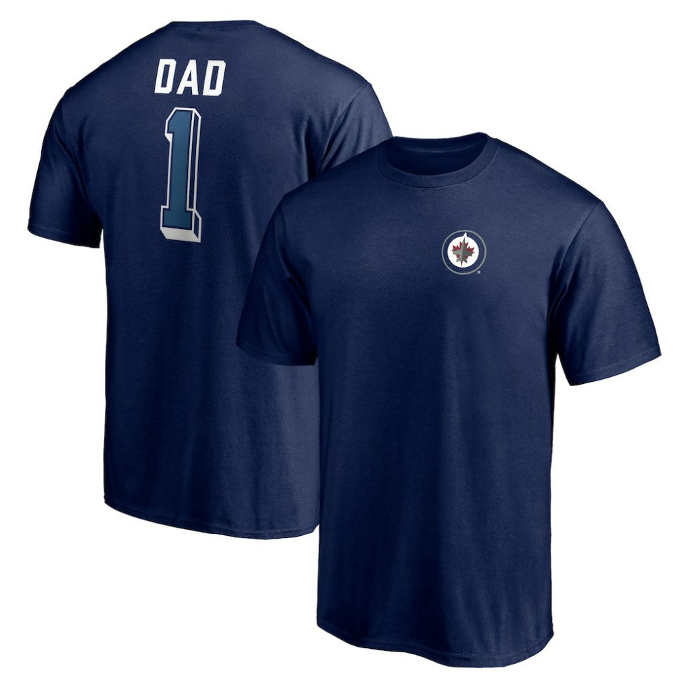 Winnipeg Jets Number One Dad Logo T-Shirt - Navy T-shirts