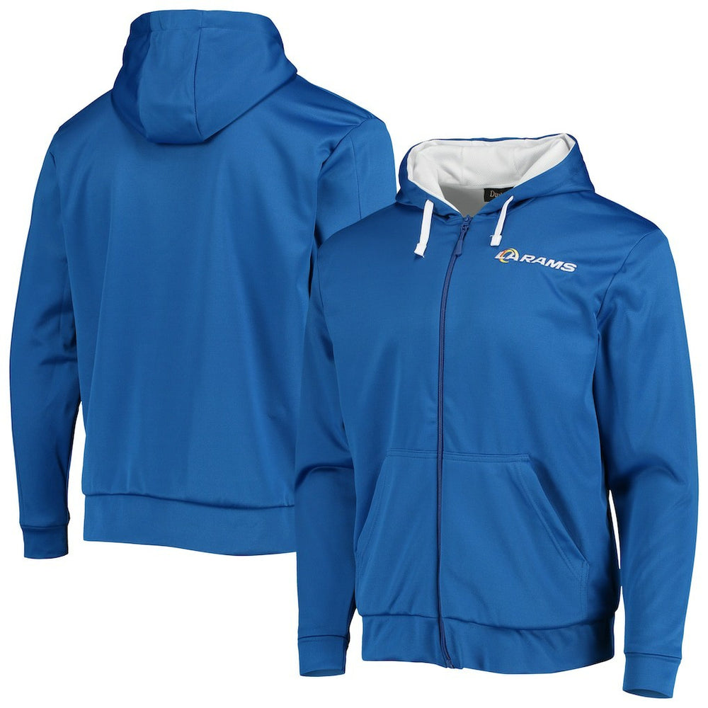 Los Angeles Rams Dunbrooke Apprentice Full-Zip Hoodie - Royal/White on sale