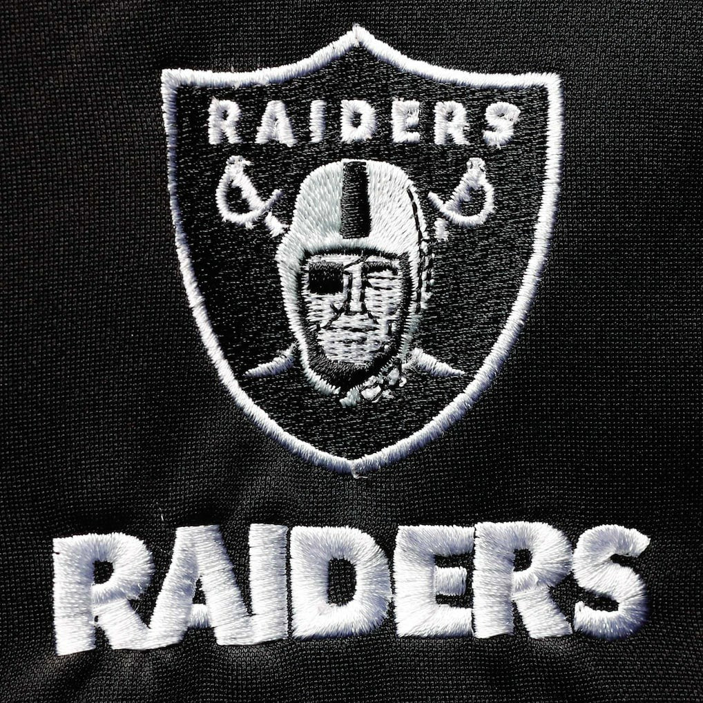 Las Vegas Raiders Dunbrooke Apprentice Full-Zip Hoodie - Black/Gray on sale