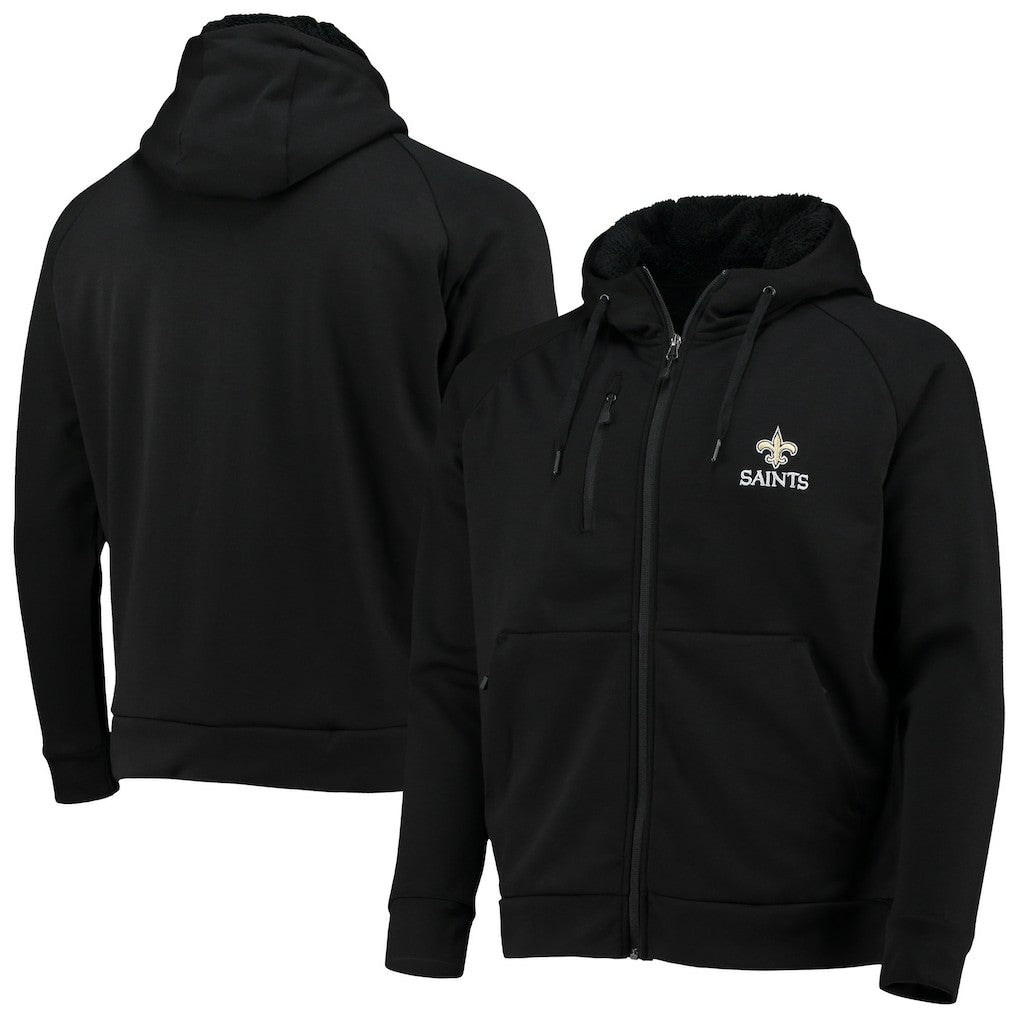 New Orleans Saints Dunbrooke Shag Tri-Blend Full-Zip Raglan Hoodie - Black outlet