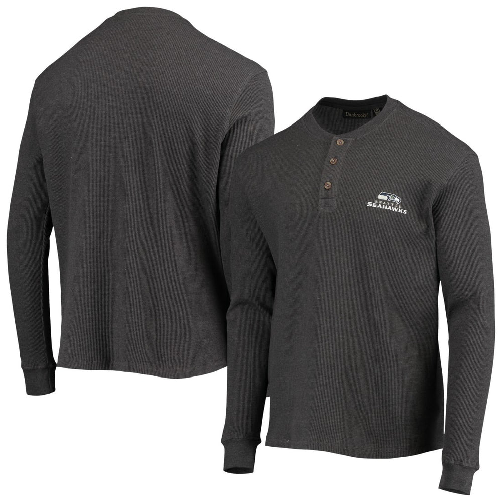 Seattle Seahawks Dunbrooke Logo Maverick Thermal Henley Long Sleeve T-Shirt - Heathered Gray sale
