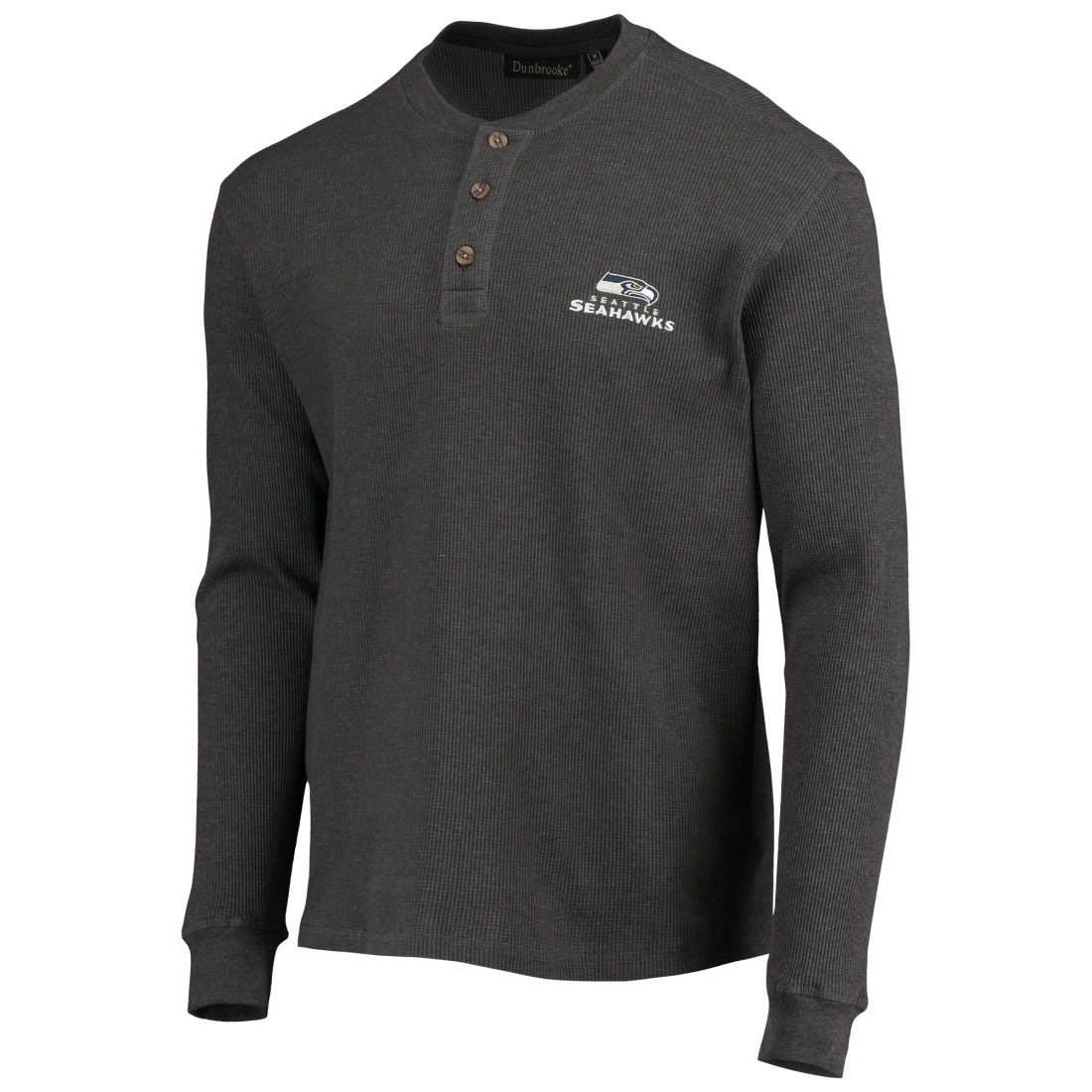 Seattle Seahawks Dunbrooke Logo Maverick Thermal Henley Long Sleeve T-Shirt - Heathered Gray sale