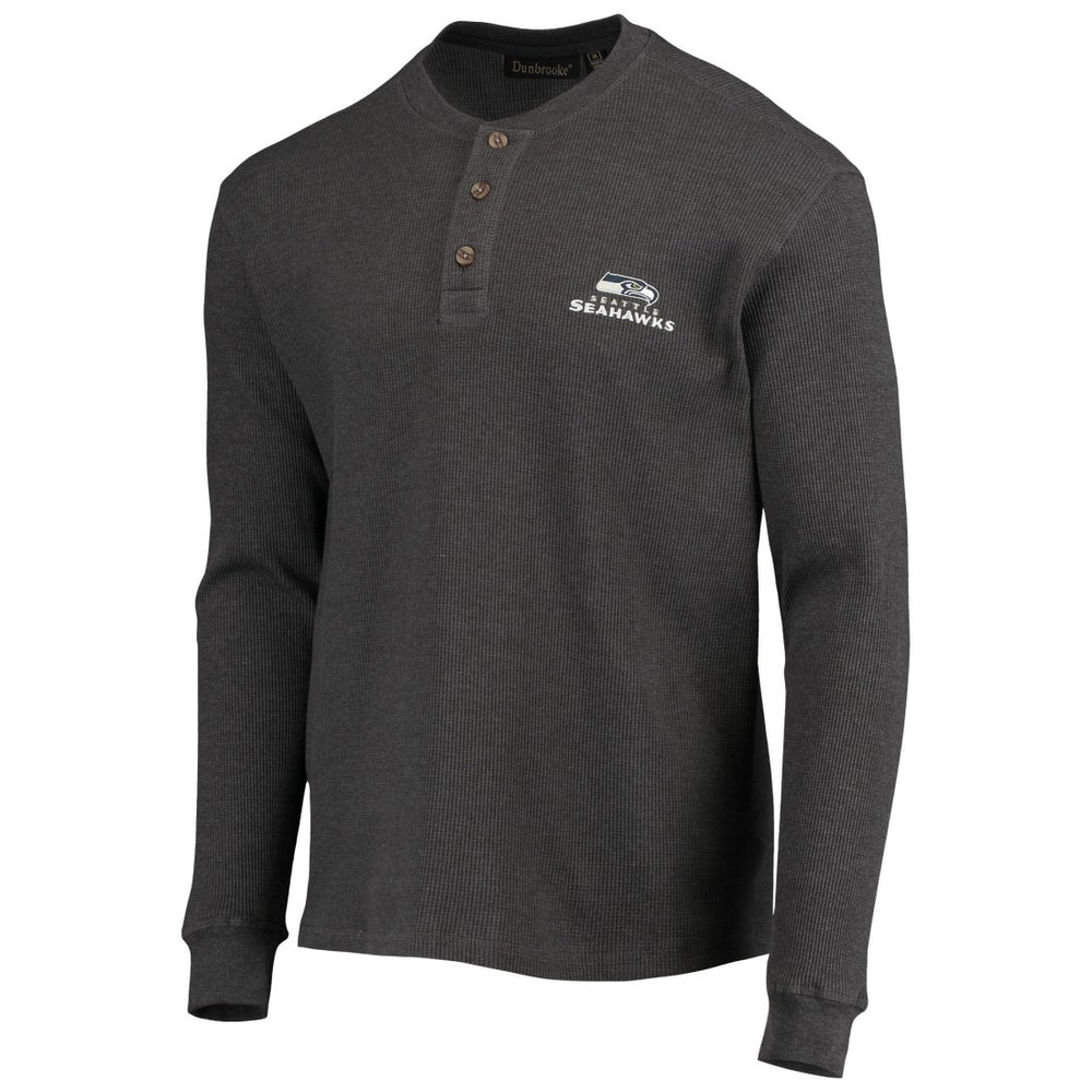 Seattle Seahawks Dunbrooke Logo Maverick Thermal Henley Long Sleeve T-Shirt - Heathered Gray sale