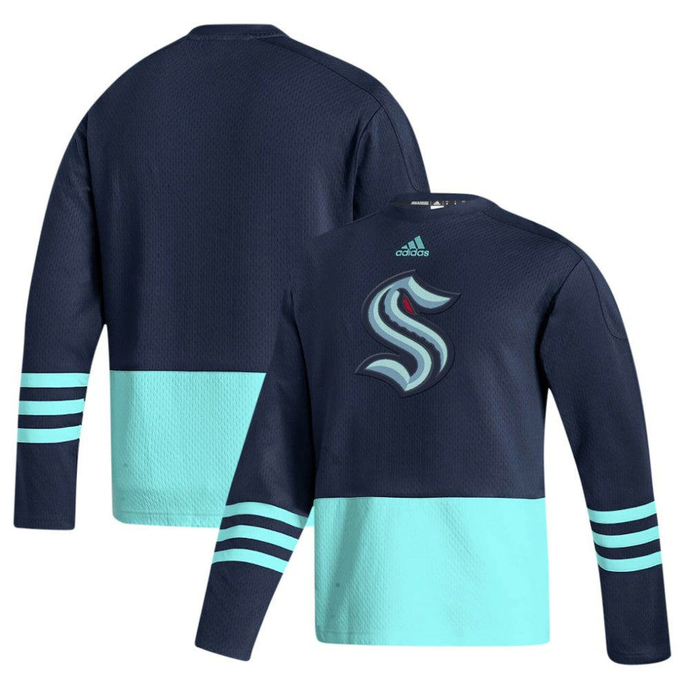 Seattle Kraken adidas Logo AEROREADY Pullover Sweater - Deep Sea Blue Pullover