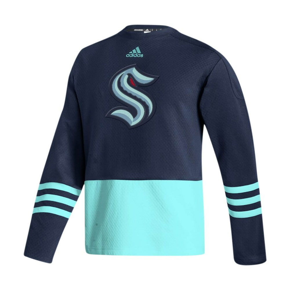 Seattle Kraken adidas Logo AEROREADY Pullover Sweater - Deep Sea Blue Pullover