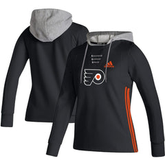 Philadelphia Flyers adidas Women's Skate Lace AEROREADY Pullover Hoodie - Black Hoodies
