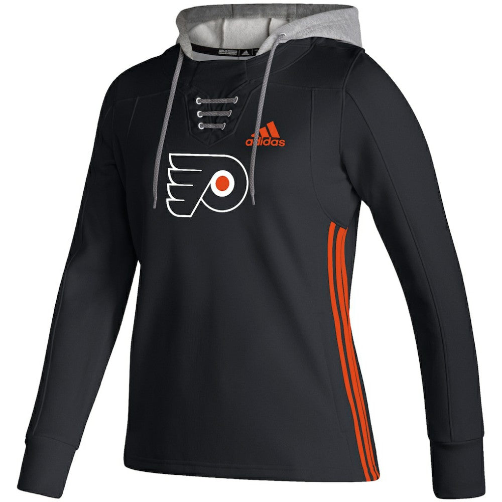 Philadelphia Flyers adidas Women's Skate Lace AEROREADY Pullover Hoodie - Black Hoodies