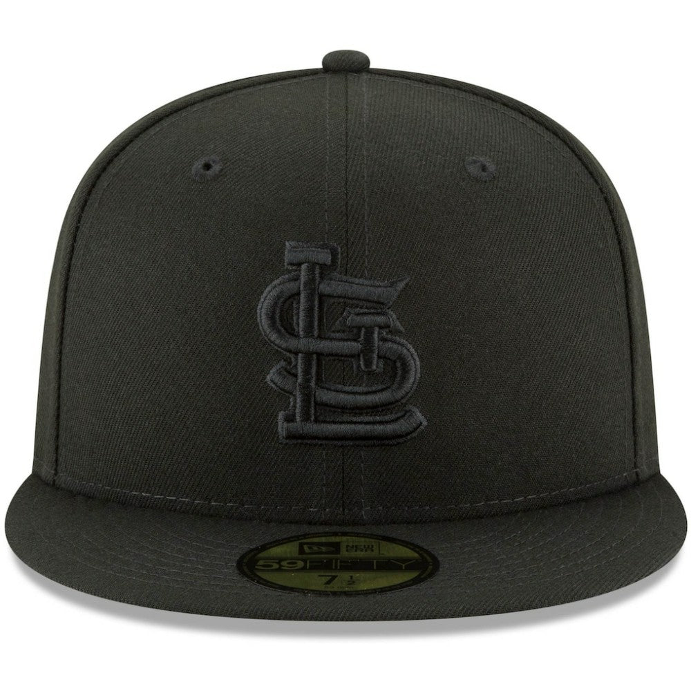 St. Louis Cardinals Black on Black 59FIFTY Fitted Hat Black