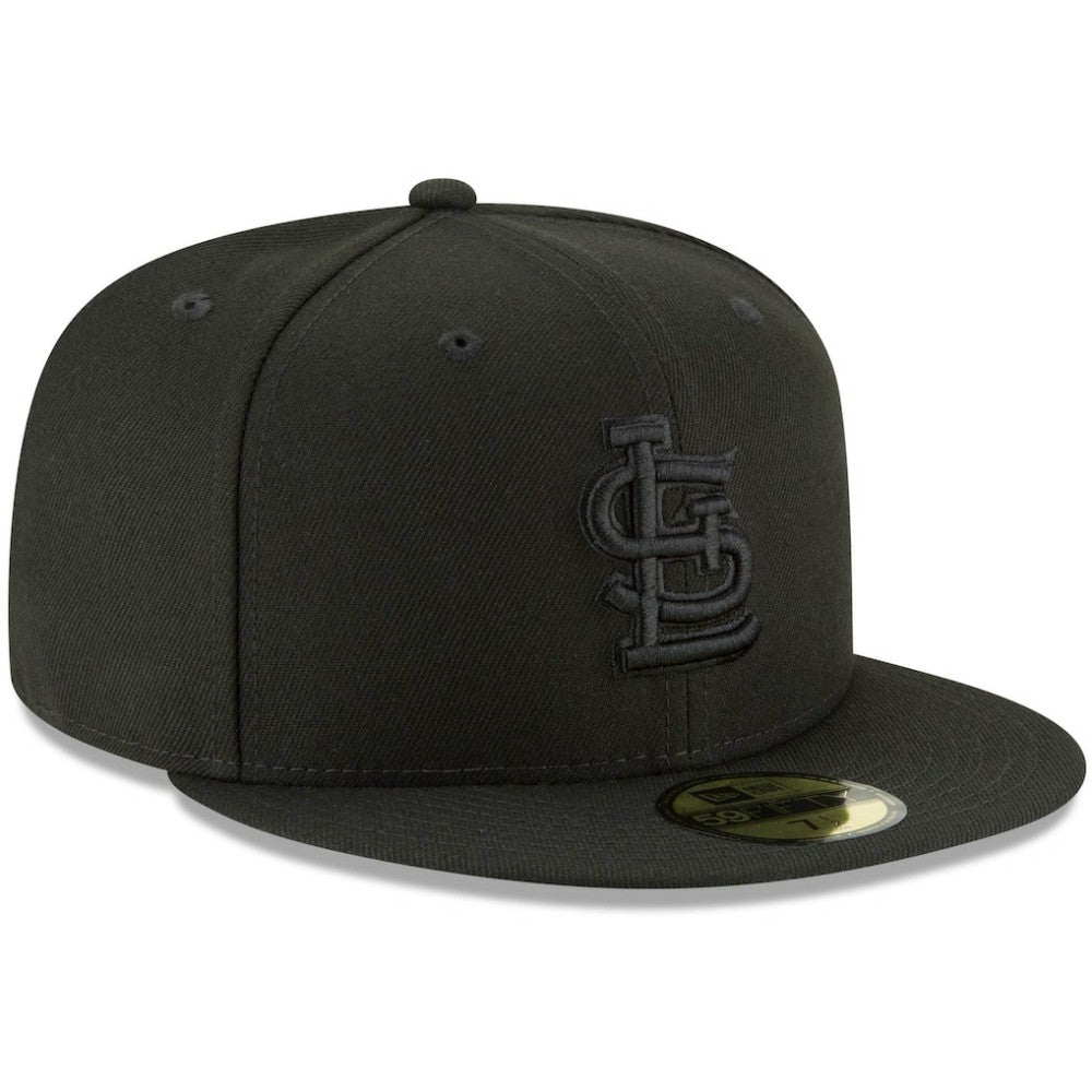 St. Louis Cardinals Black on Black 59FIFTY Fitted Hat Black