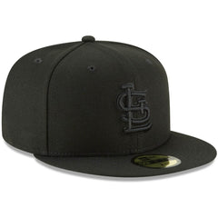 St. Louis Cardinals Black on Black 59FIFTY Fitted Hat Black