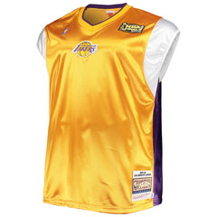 Los Angeles Lakers Hardwood Classics Big & Tall On-Court Shooting V-Neck Shirt - Gold/Purple sale