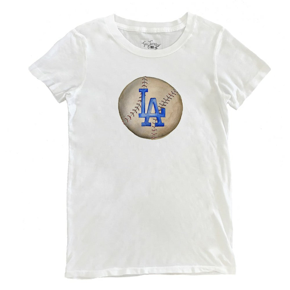Los Angeles Dodgers Tiny Turnip Women's Stitched Baseball T-Shirt White