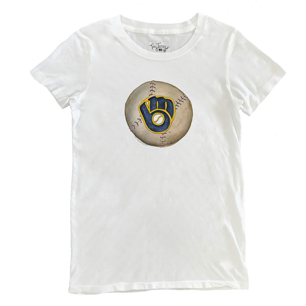 Milwaukee Brewers Tiny Turnip Women's Stitched Baseball T-Shirt White