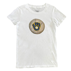 Milwaukee Brewers Tiny Turnip Women's Stitched Baseball T-Shirt White
