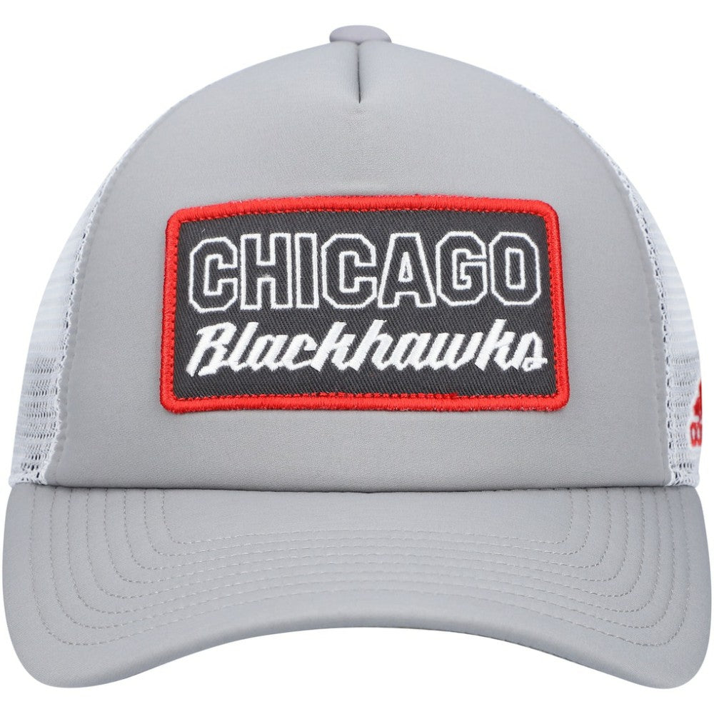 Chicago Blackhawks adidas Locker Room Foam Trucker Snapback Hat - Gray/White Hats