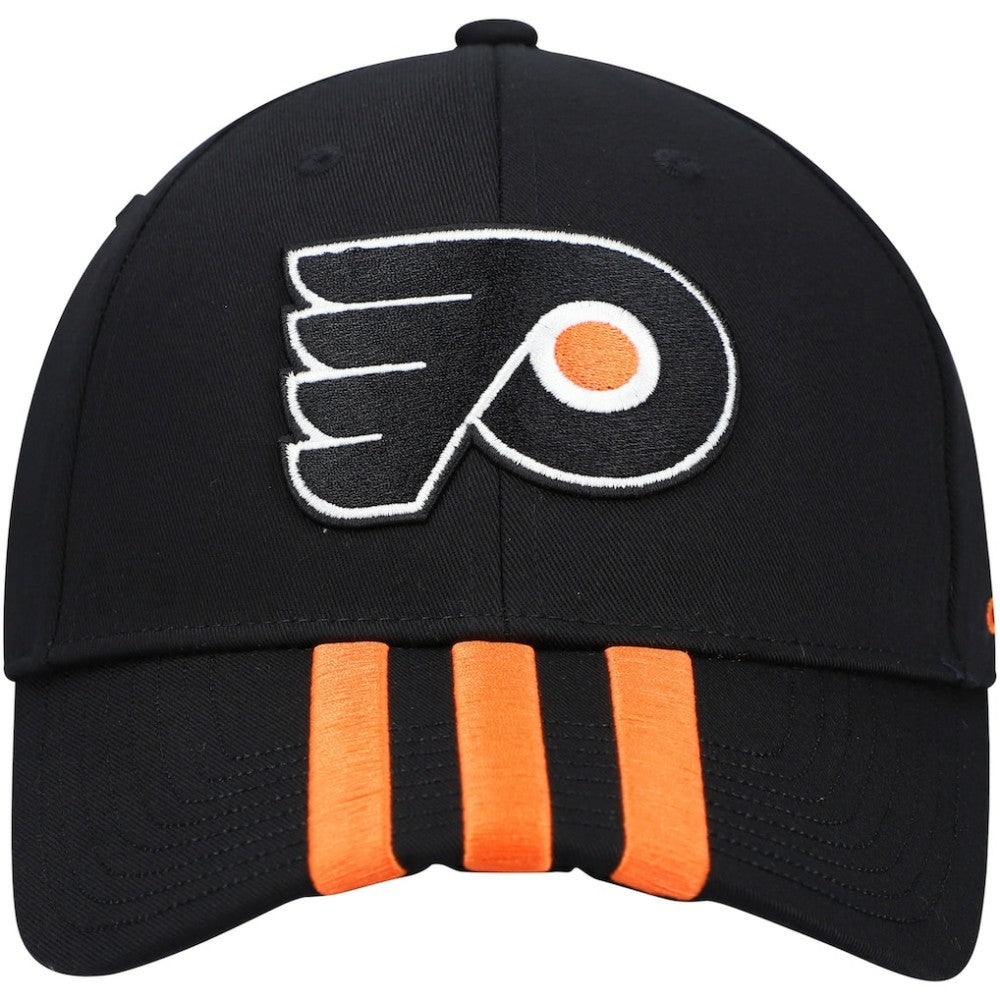 Philadelphia Flyers adidas Locker Room Three Stripe Adjustable Hat - Black Hats