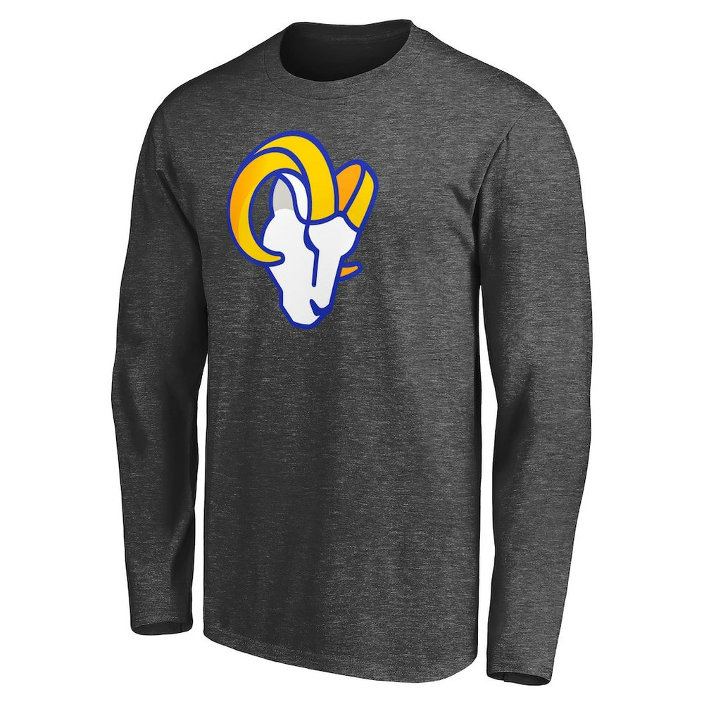 Los Angeles Rams Big & Tall Primary Logo Long Sleeve T-Shirt - Heathered Charcoal sale