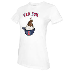 Boston Red Sox Tiny Turnip Women's Sundae Helmet T-Shirt White