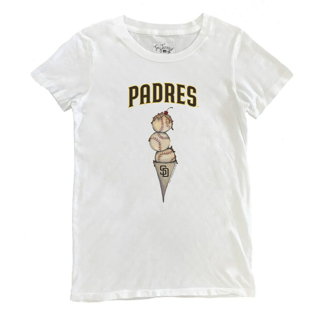 San Diego Padres Tiny Turnip Women's Triple Scoop T-Shirt White