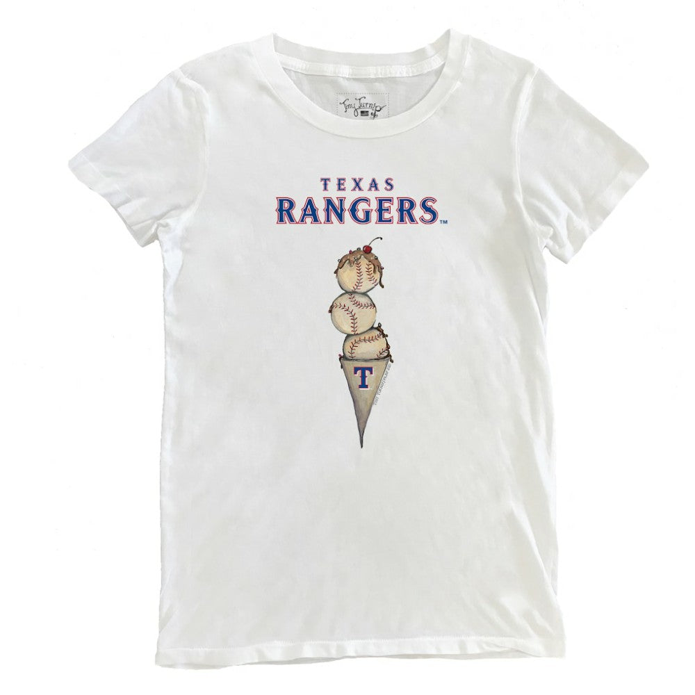 Texas Rangers Tiny Turnip Women's Triple Scoop T-Shirt White