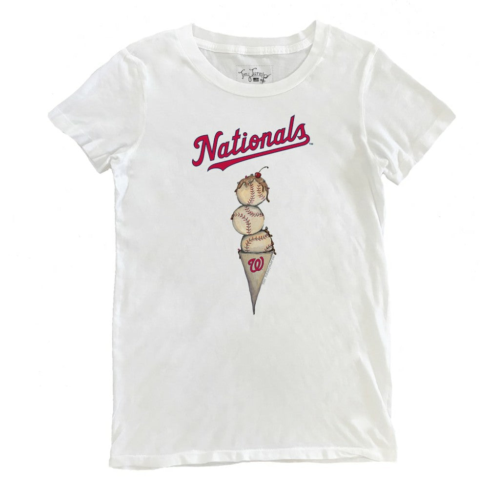 Washington Nationals Tiny Turnip Women's Triple Scoop T-Shirt White