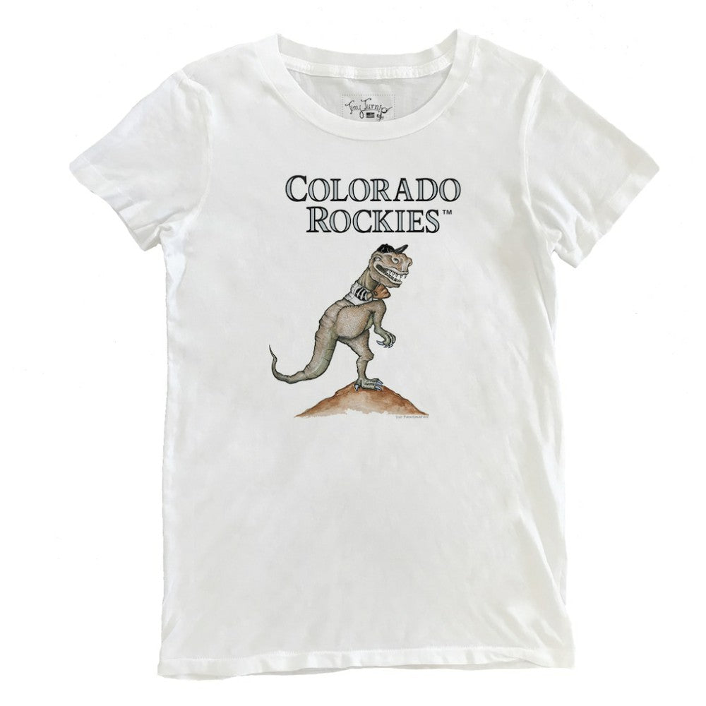 Colorado Rockies Tiny Turnip Women's TT Rex T-Shirt White