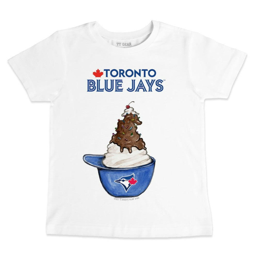 Toronto Blue Jays Tiny Turnip Youth Sundae Helmet T-Shirt White