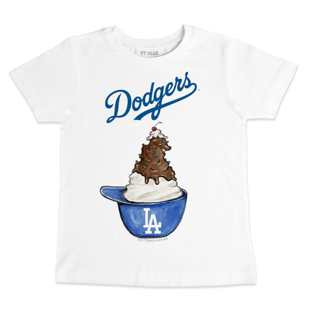 Los Angeles Dodgers Tiny Turnip Youth Sundae Helmet T-Shirt White