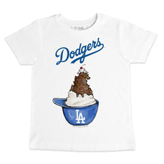 Los Angeles Dodgers Tiny Turnip Youth Sundae Helmet T-Shirt White