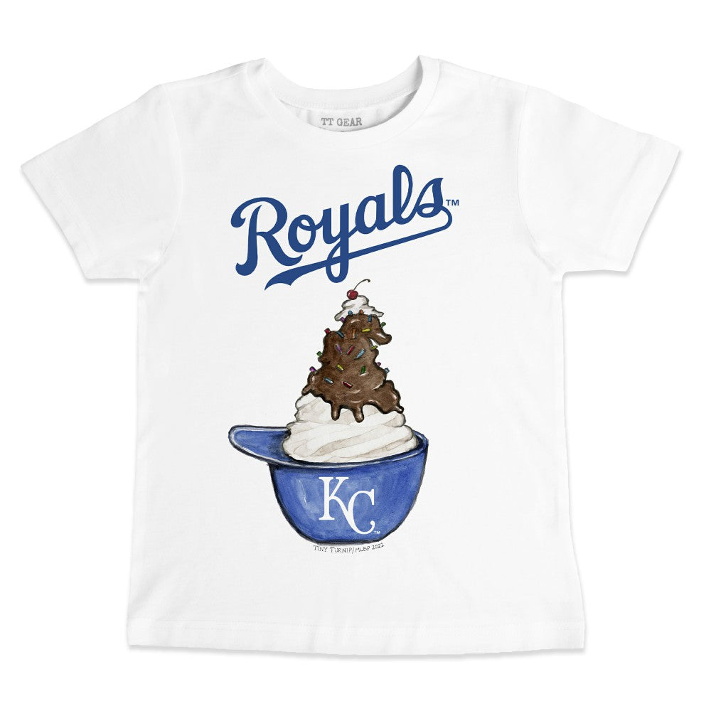 Kansas City Royals Tiny Turnip Youth Sundae Helmet T-Shirt White
