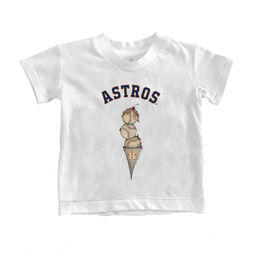 Houston Astros Tiny Turnip Youth Triple Scoop T-Shirt White