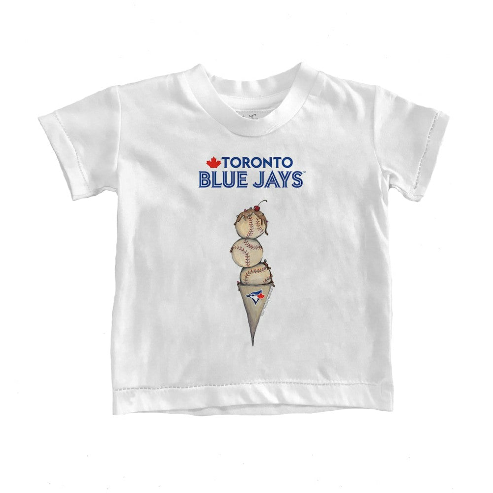 Toronto Blue Jays Tiny Turnip Youth Triple Scoop T-Shirt White